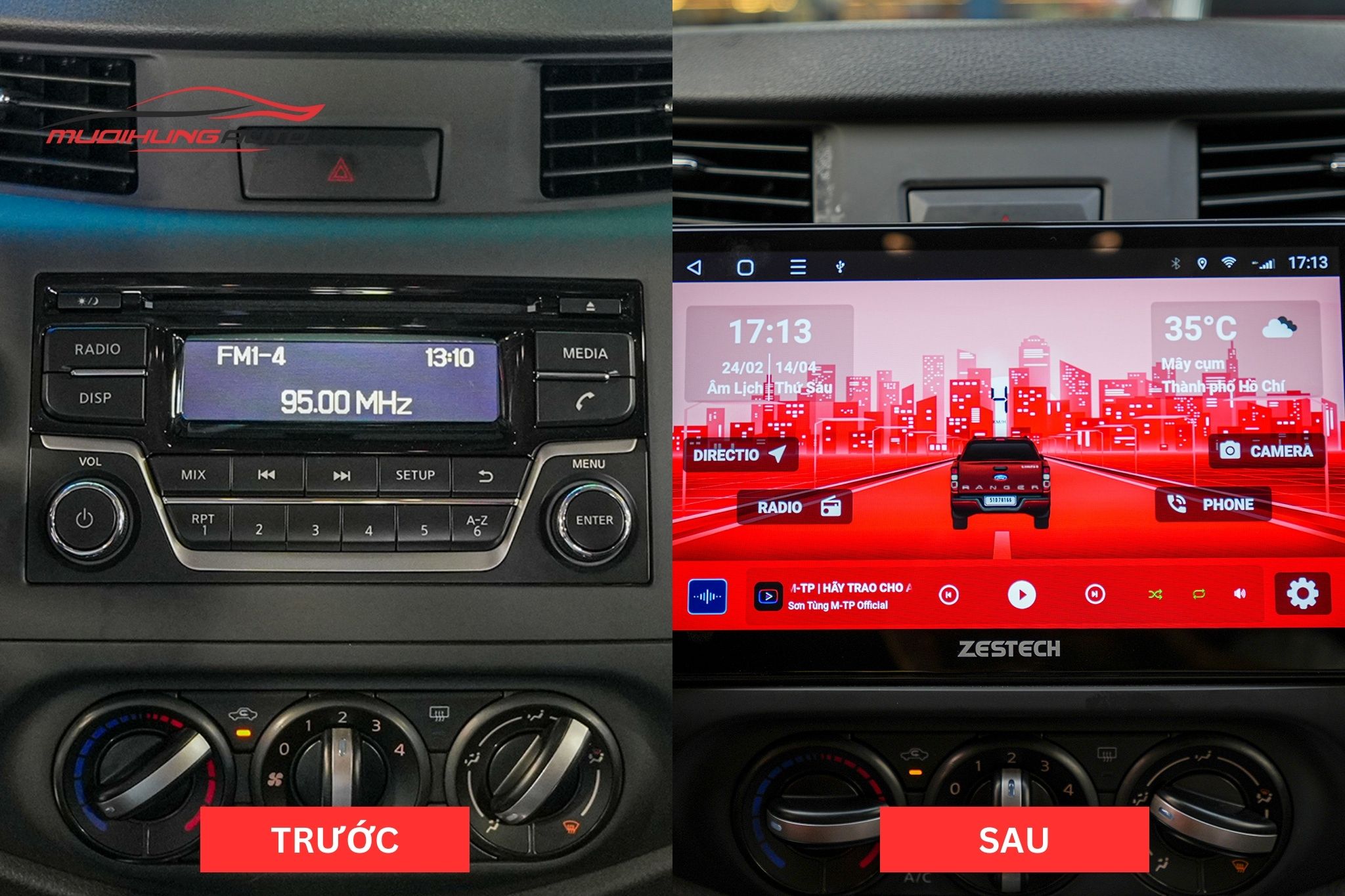 Lắp Màn Hình Zestech S100J Cho Xe Ô Tô Nissan Navara