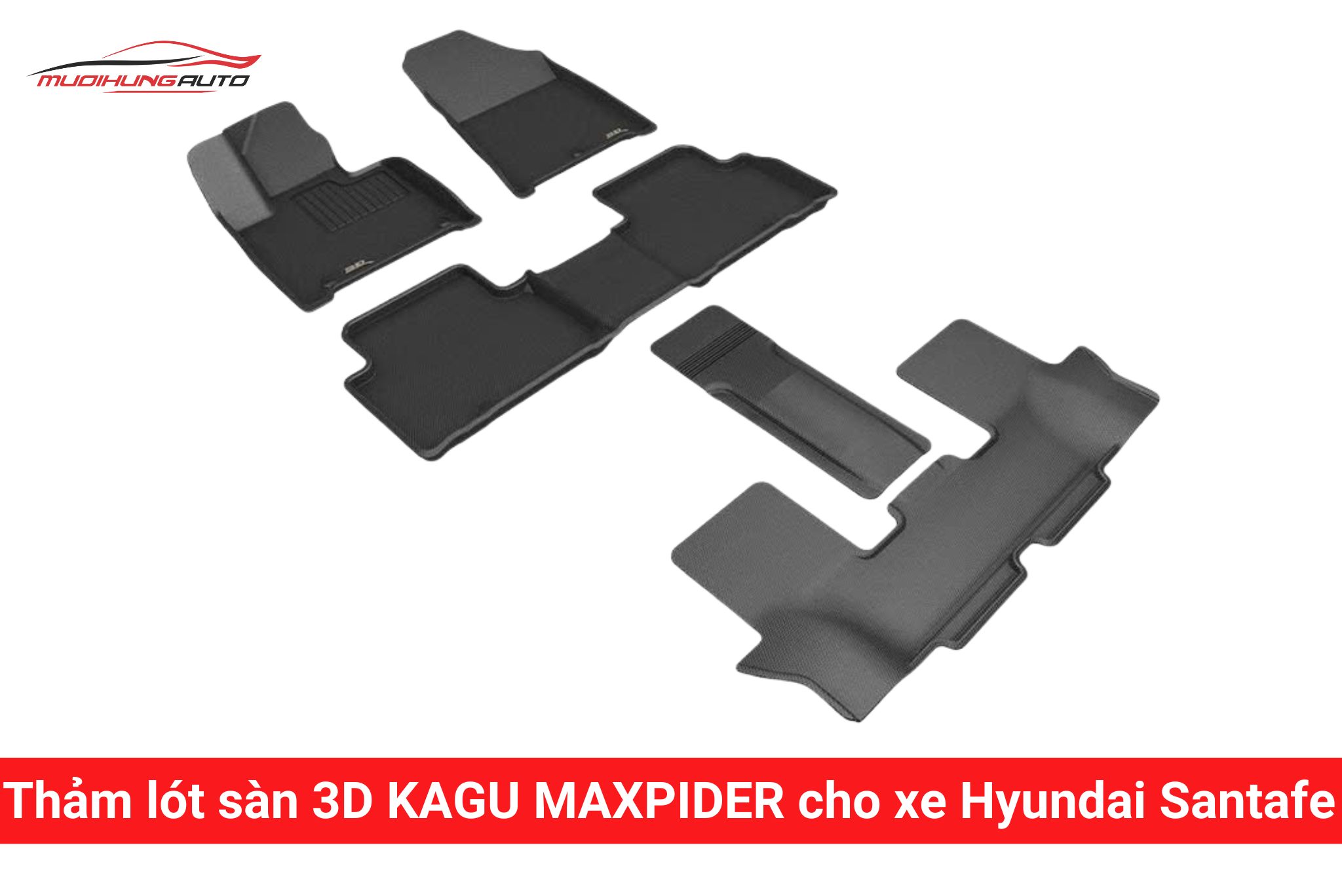 Thảm lót sàn 3D Kagu Maxpider cho xe Hyundai Santafe