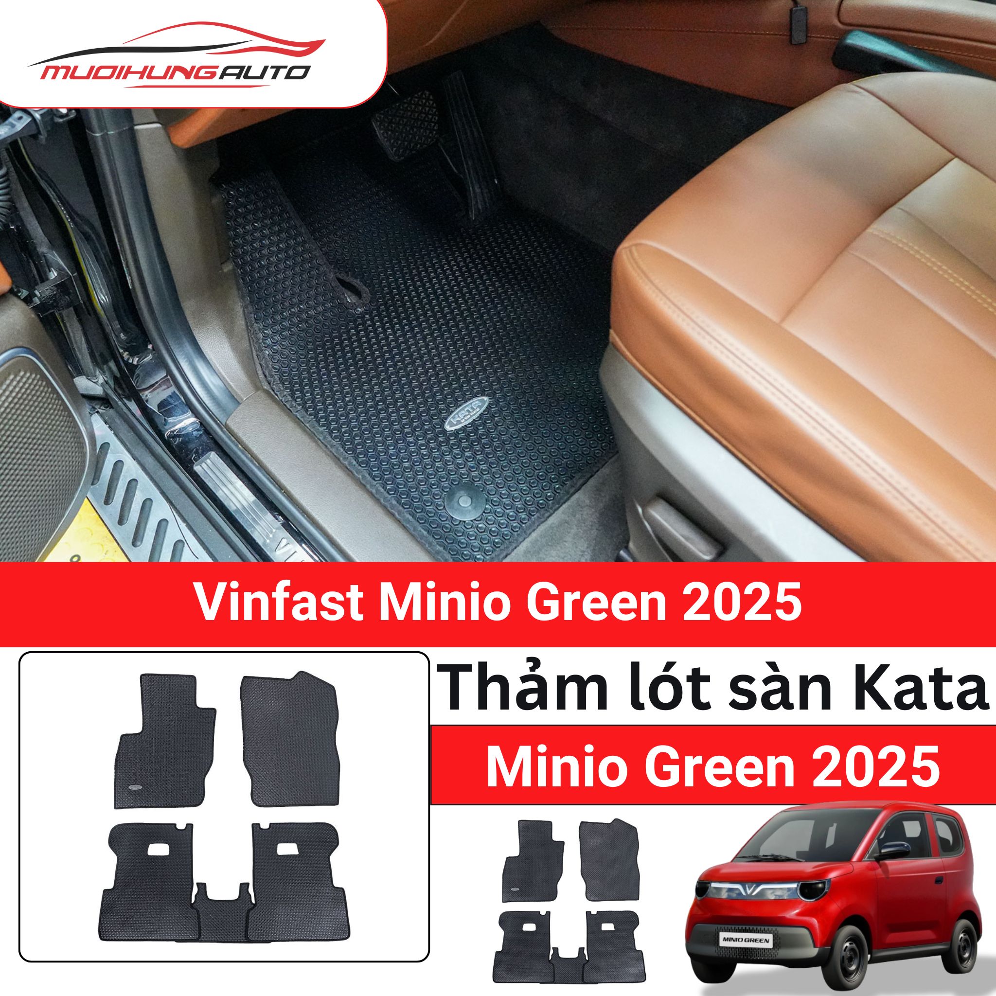 Thảm lót sàn Kata ô tô Vinfast Minio Green