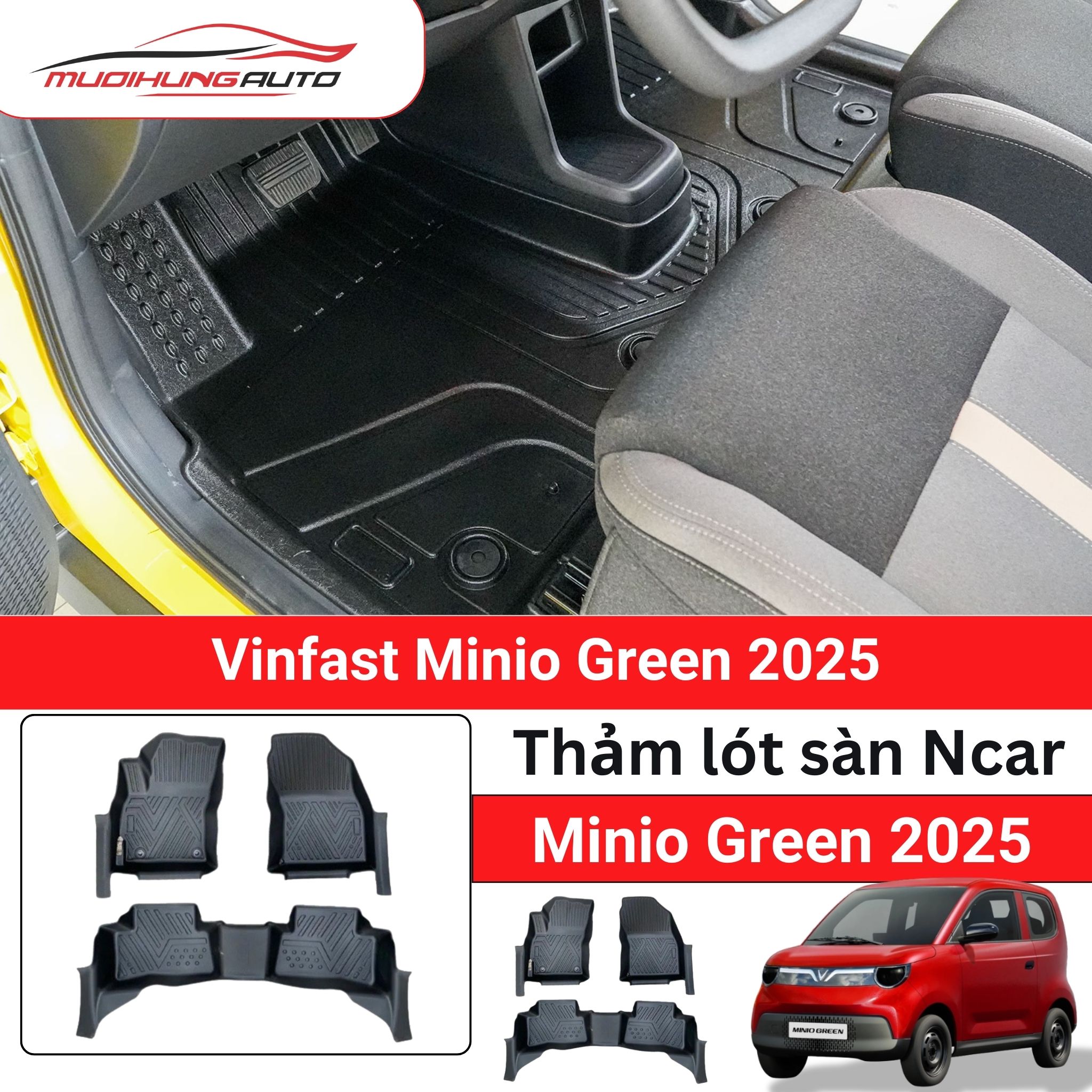 Thảm lót sàn Ncar ô tô Vinfast Minio Green