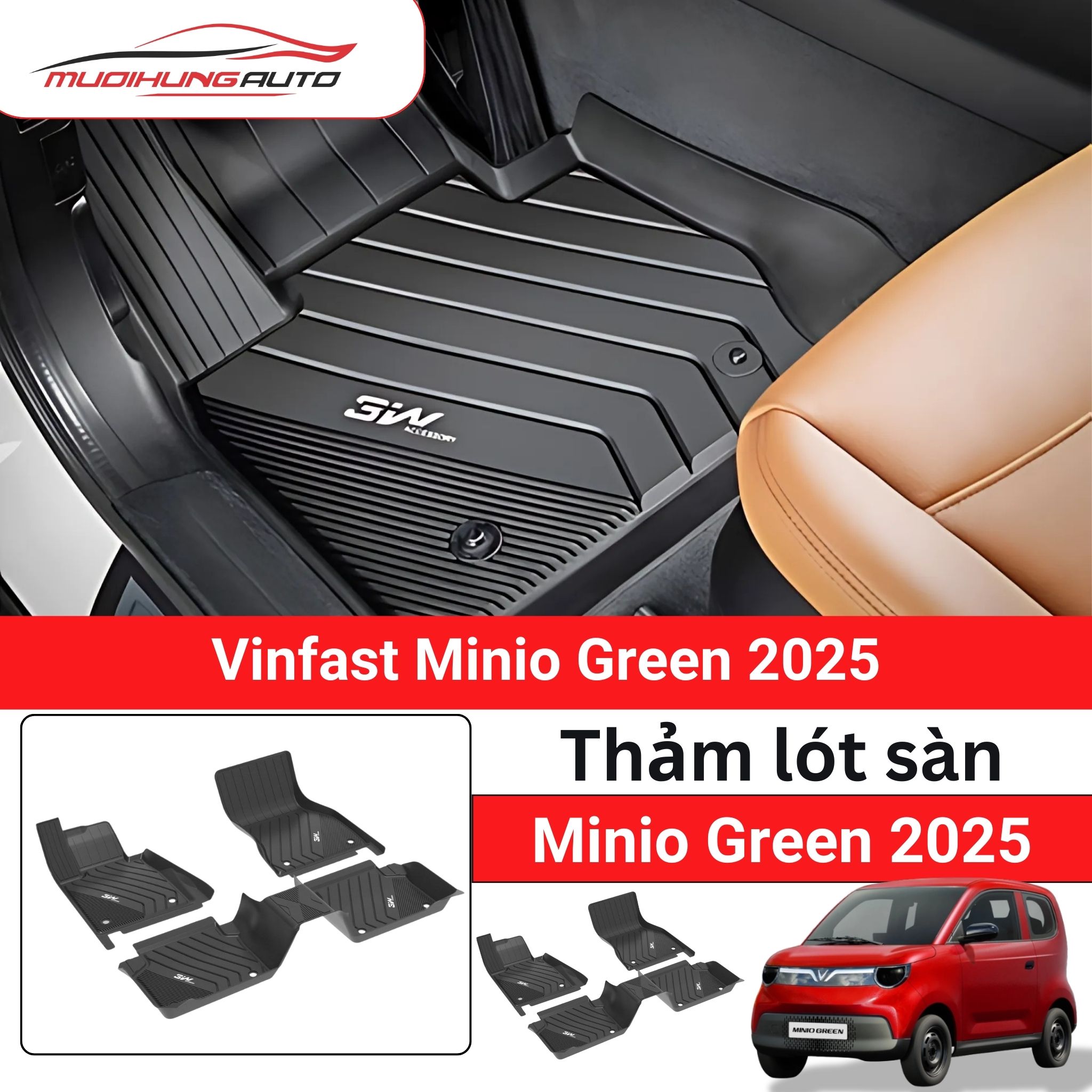 Thảm lót sàn ô tô Vinfast Minio Green