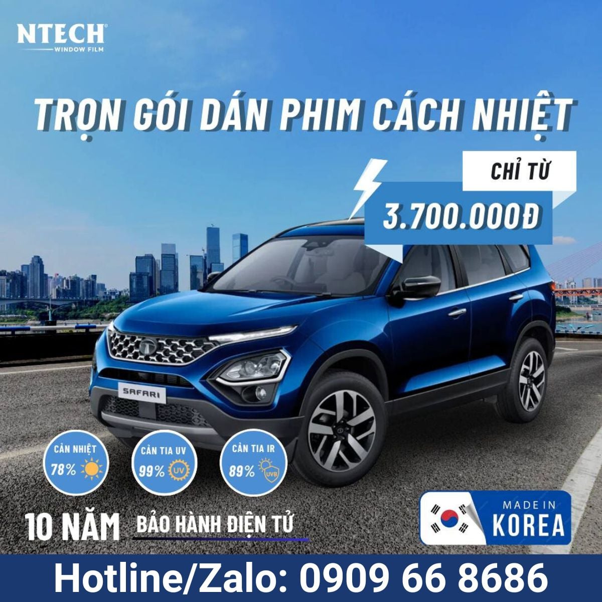 Thông số phim cách nhiệt NTECH gói Tiêu chuẩn