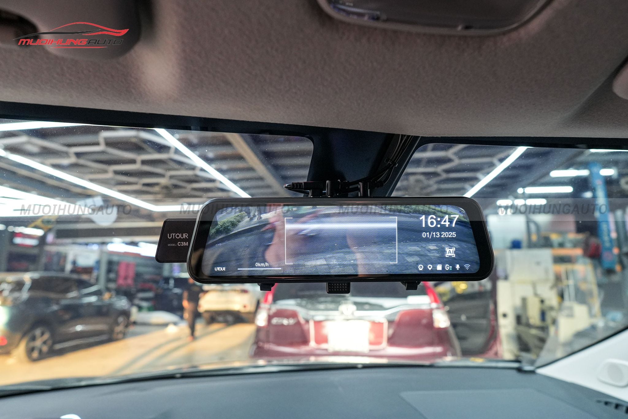 Camera hành trình gương điện tử AI ADAS Utour C3M xe Mitsubishi Xpander Cross 2024