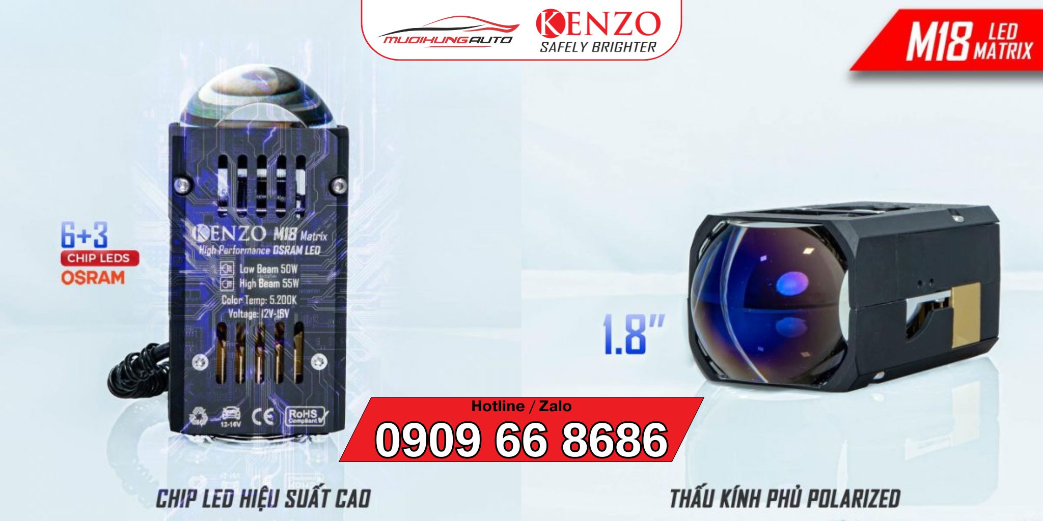 Ưu điểm của đèn bi LED mini Kenzo M18 Matrix