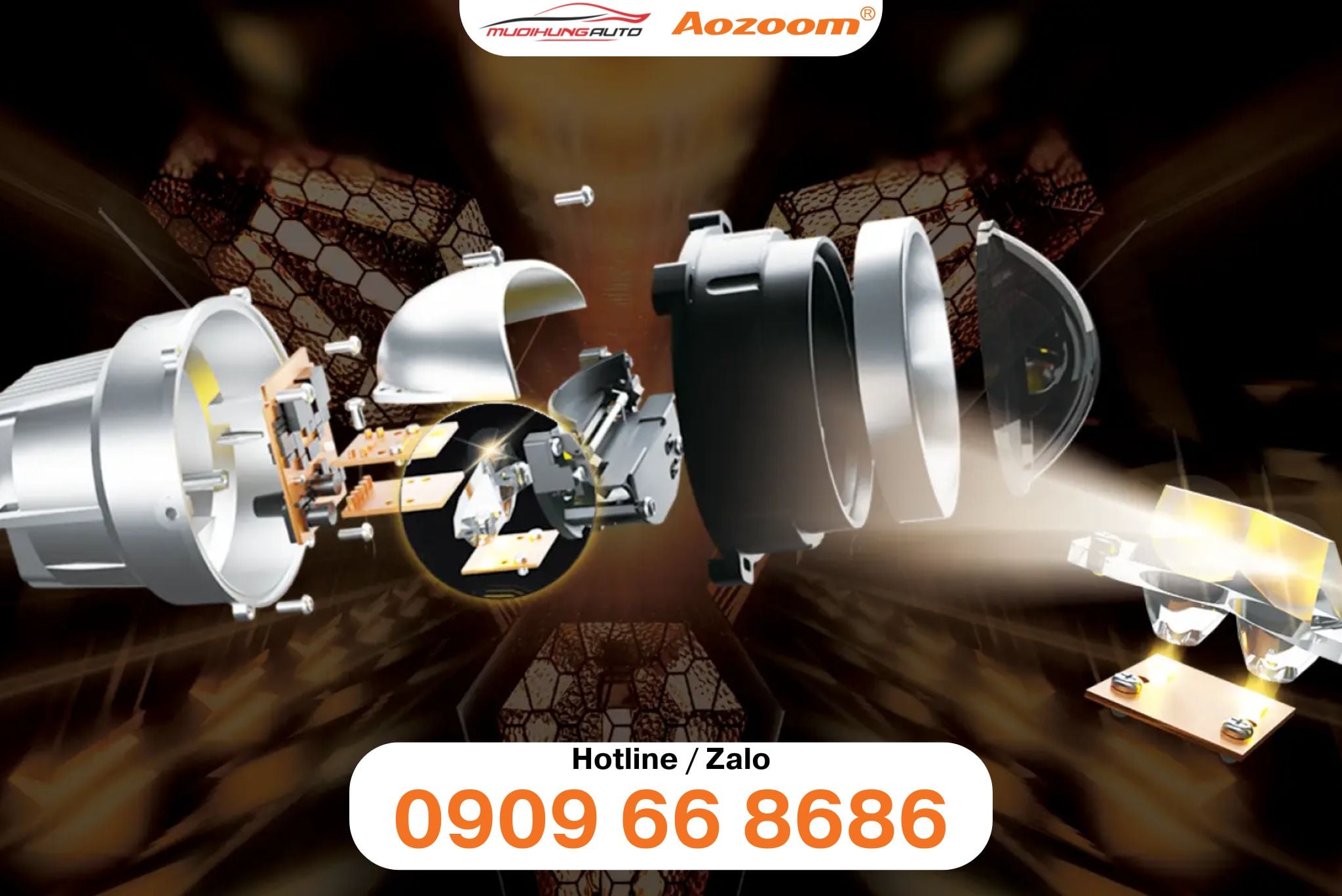 Ưu điểm đèn bi gầm Aozoom CBAZ Wasp 3.0 inch