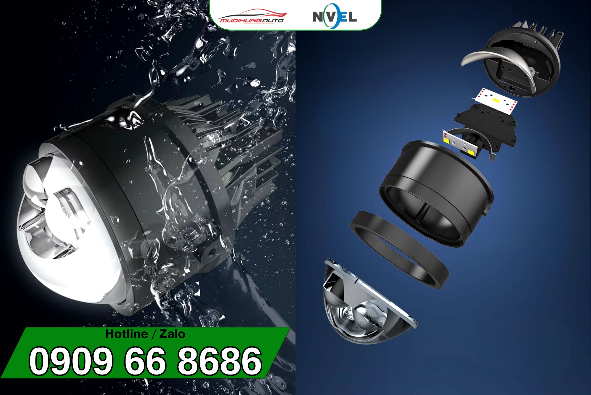 Ưu điểm đèn bi gầm NVEL Laser 3 nhiệt màu