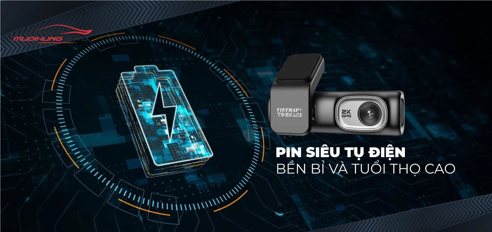 Vietmap TS-2K Lite trang bị pin siêu tụ điện bền bỉ