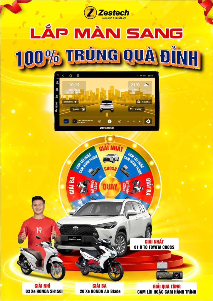 LẮP MÀN HÌNH ZESTECH - TRÚNG Ô TÔ