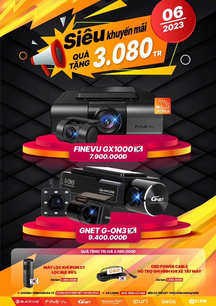 [SIÊU KHUYẾN MÃI] MUA CAMERA HÀNH TRÌNH HÀN QUỐC - NHẬN NGAY BỘ QUÀ TẶNG CỰC HOT