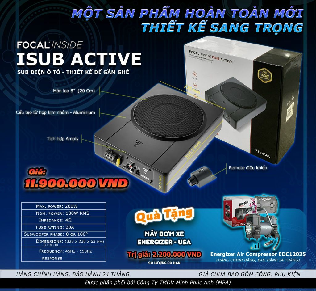 [SIÊU KHUYẾN MÃI] MUA LOA SUB FOCAL - TẶNG MÁY BƠM XE HƠI
