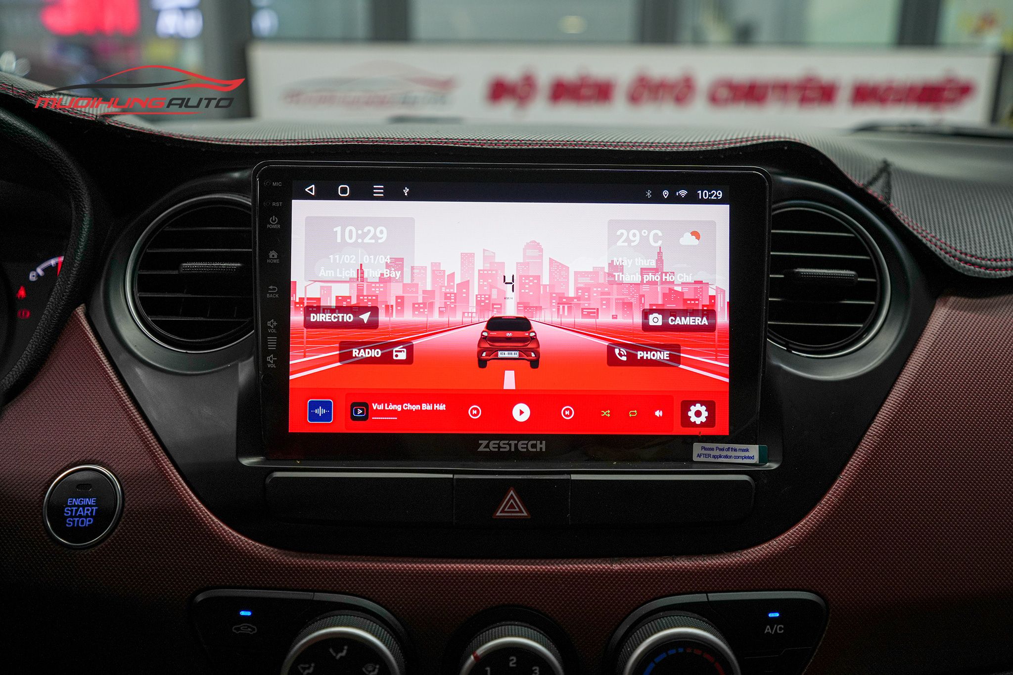 Lắp Màn Hình Zestech S100J Cho Xe Ô Tô Hyundai i10