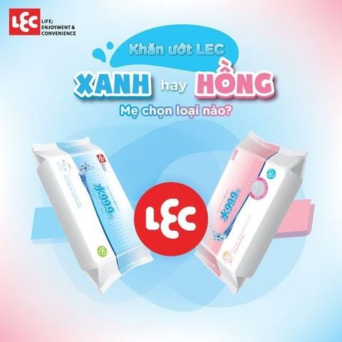 Khăn ướt LEC xanh và hồng, mẹ chọn loại nào cho bé?