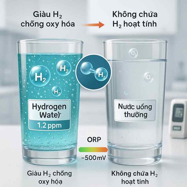 Ly nước Hydrogen với phân tử hydro hòa tan và công dụng nước Hydrogen