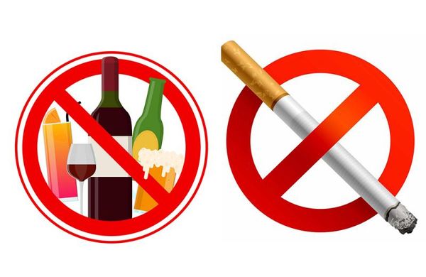 Ngưng hút thuốc và giảm uống rượu bia