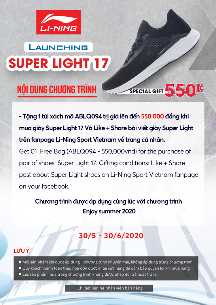 Ra mắt giày Li-Ning Super Light 17 - Tặng quà 550k
