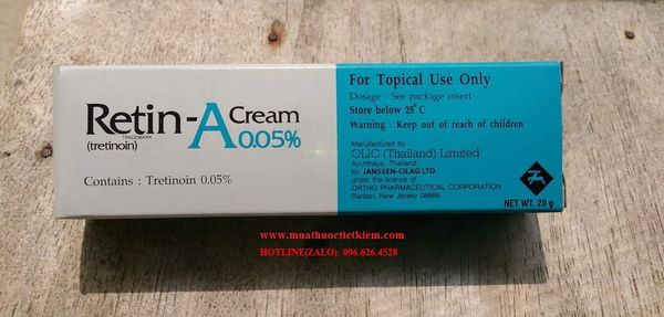 Thuốc Retin-A Cream Tretinoin 0.025/ 0.05 % giá bao nhiêu? Mua ở đâu?