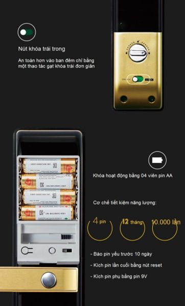 Khóa cửa vân tay Yale 4109+ GOLD