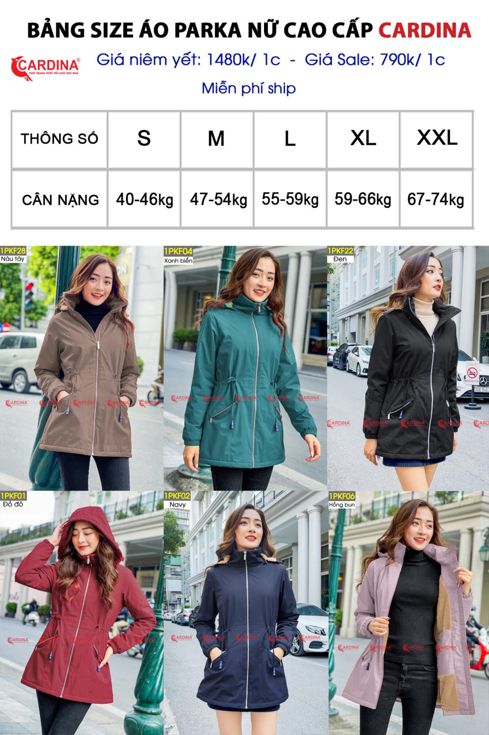 áo parka lông cừu Cardina