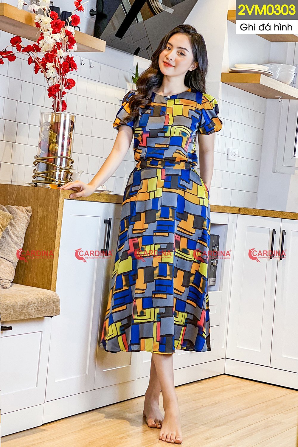 bộ váyáo rời họa tiết