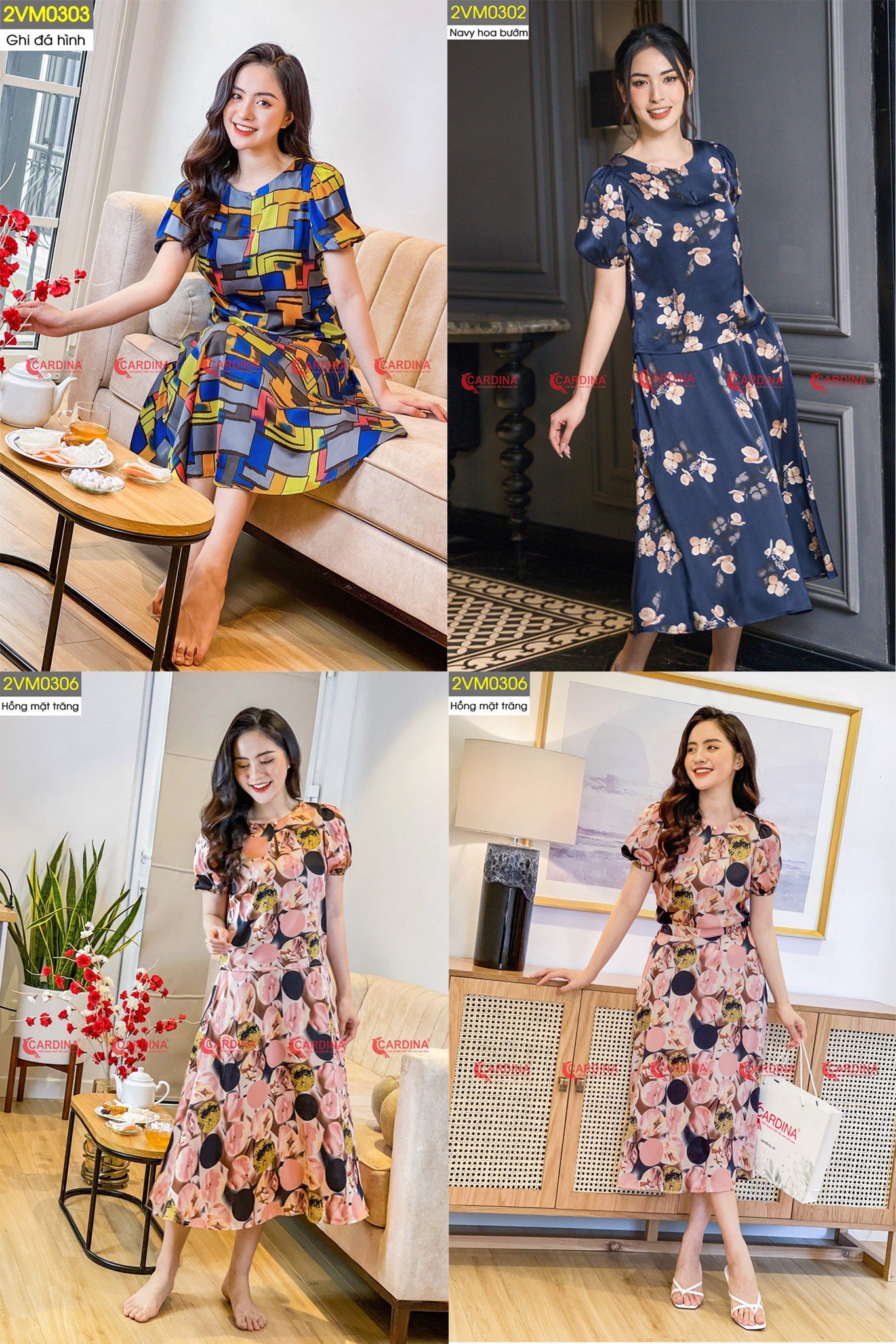bộ váyáo rời họa tiết