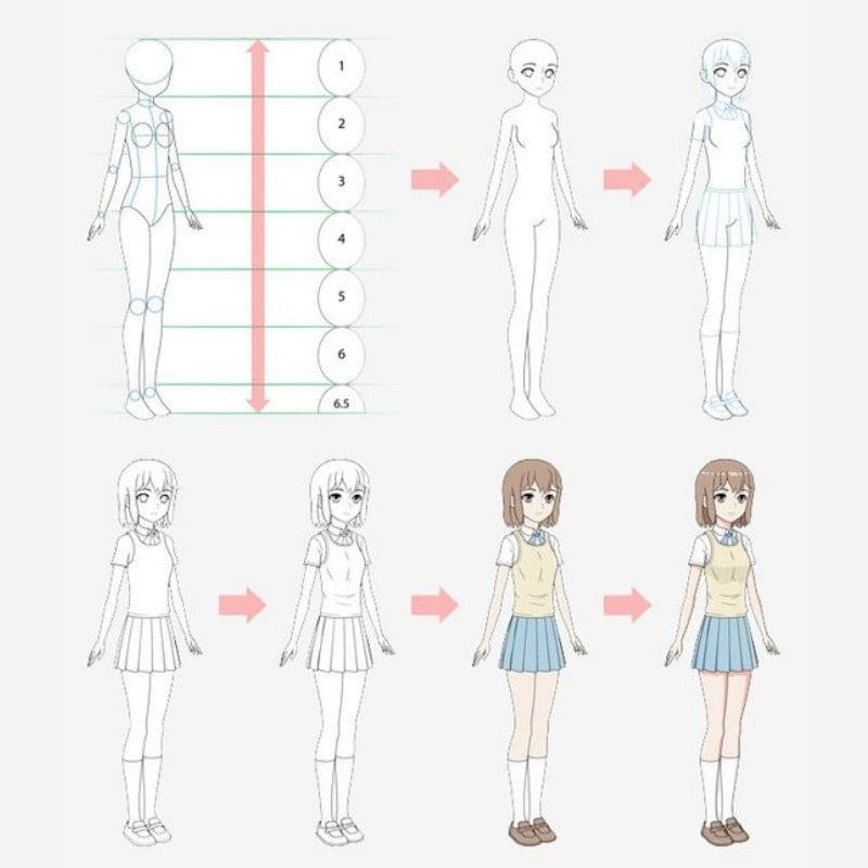 Hướng dẫn cách vẽ váy anime nữ cực đơn giản chỉ sau 10 phút - DYB