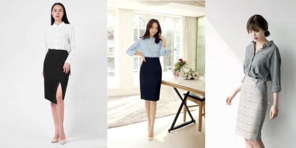 Set Áo Peplum Cổ Chữ U Kèm Chân Váy Bút Chì NK Fashion Dáng Công Sở