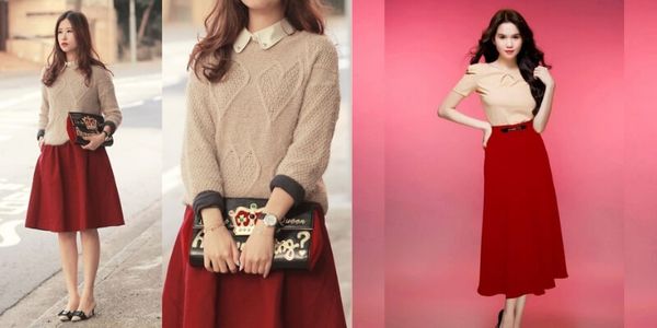 Chân váy đỏ phối áo màu gì là đẹp và thời trang nhất  Danangsale
