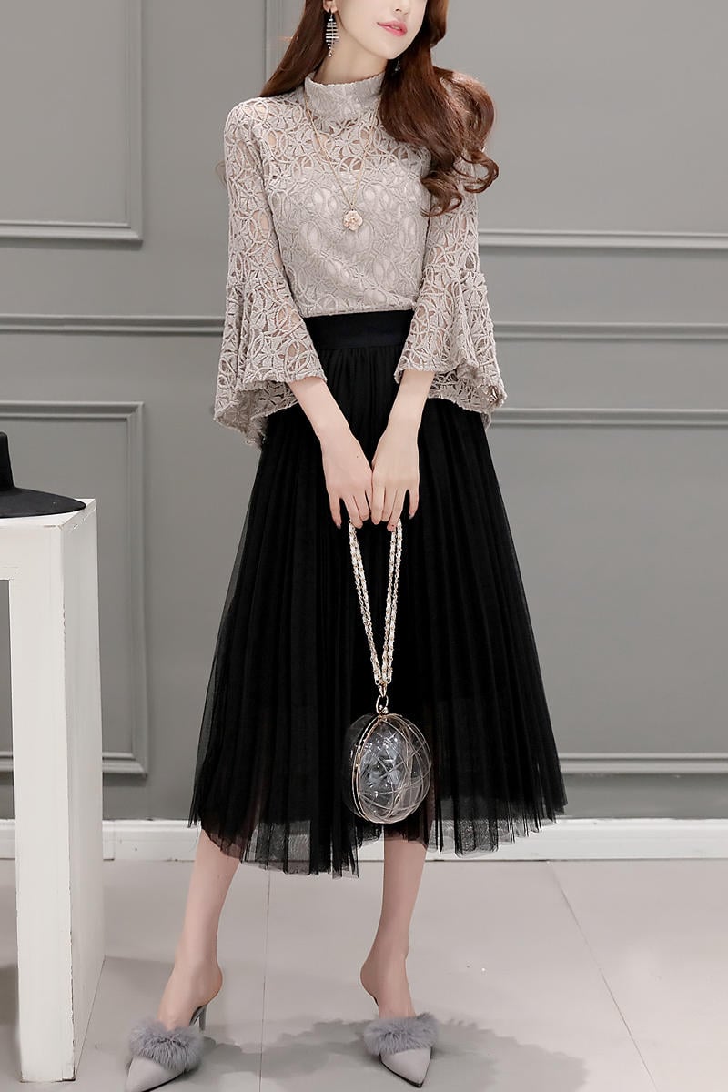 Chân váy ren màu đen Tua Rua công chúa phong cách Hàn Quốc - Chân váy dài |  ThờiTrangNữ.vn
