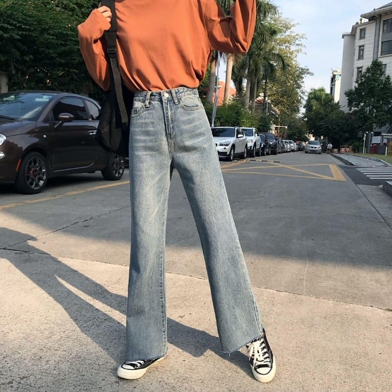 Quần culottes jean - Xu hướng ăn mặc làm 