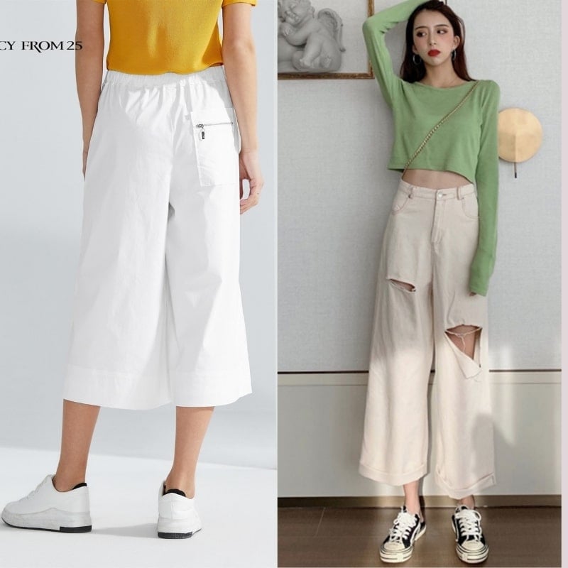 Mặc quần culottes trắng thế nào cho chuẩn fashionista?