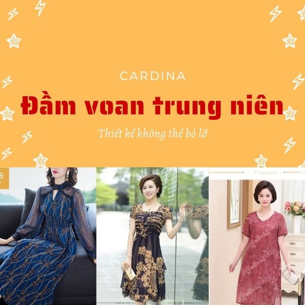 Đầm voan trung niên - Thiết kế sang chảnh không thể bỏ lỡ – Cardina