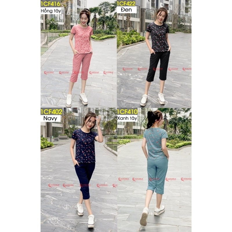 Đồ bộ thun cotton nữ Cardina chất lượng,đa dạng mẫu mã