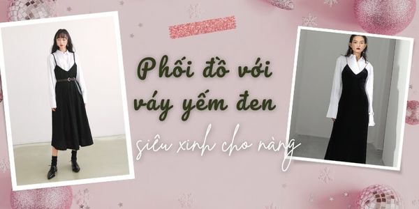 Yếm váy jean đen chạy chỉ Nhà Kho Liti