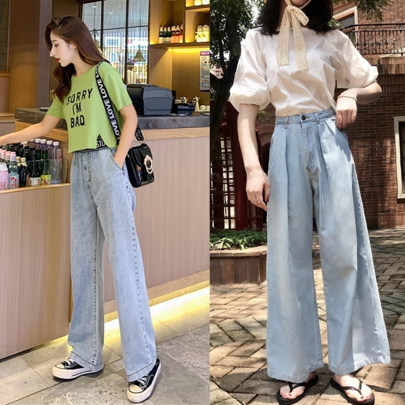 Quần culottes jean - Xu hướng ăn mặc làm 