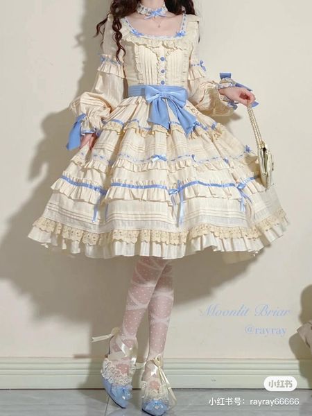 Váy lolita Cổ điển Anh Quốc pha chút hiện đại cách tân cổ vuông ống tay  phồng B212