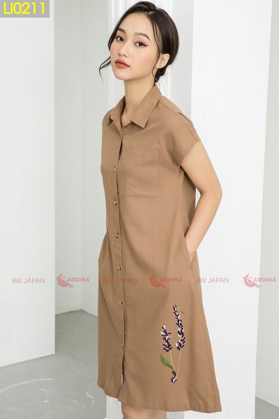 Đầm sơ mi ngực phối nơ cách điệu KK10922  Thời trang công sở KK Fashion