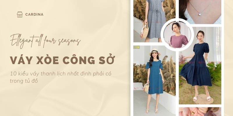 10 Kiểu váy xòe công sở thanh lịch nhất định phải có trong tủ đồ – Cardina