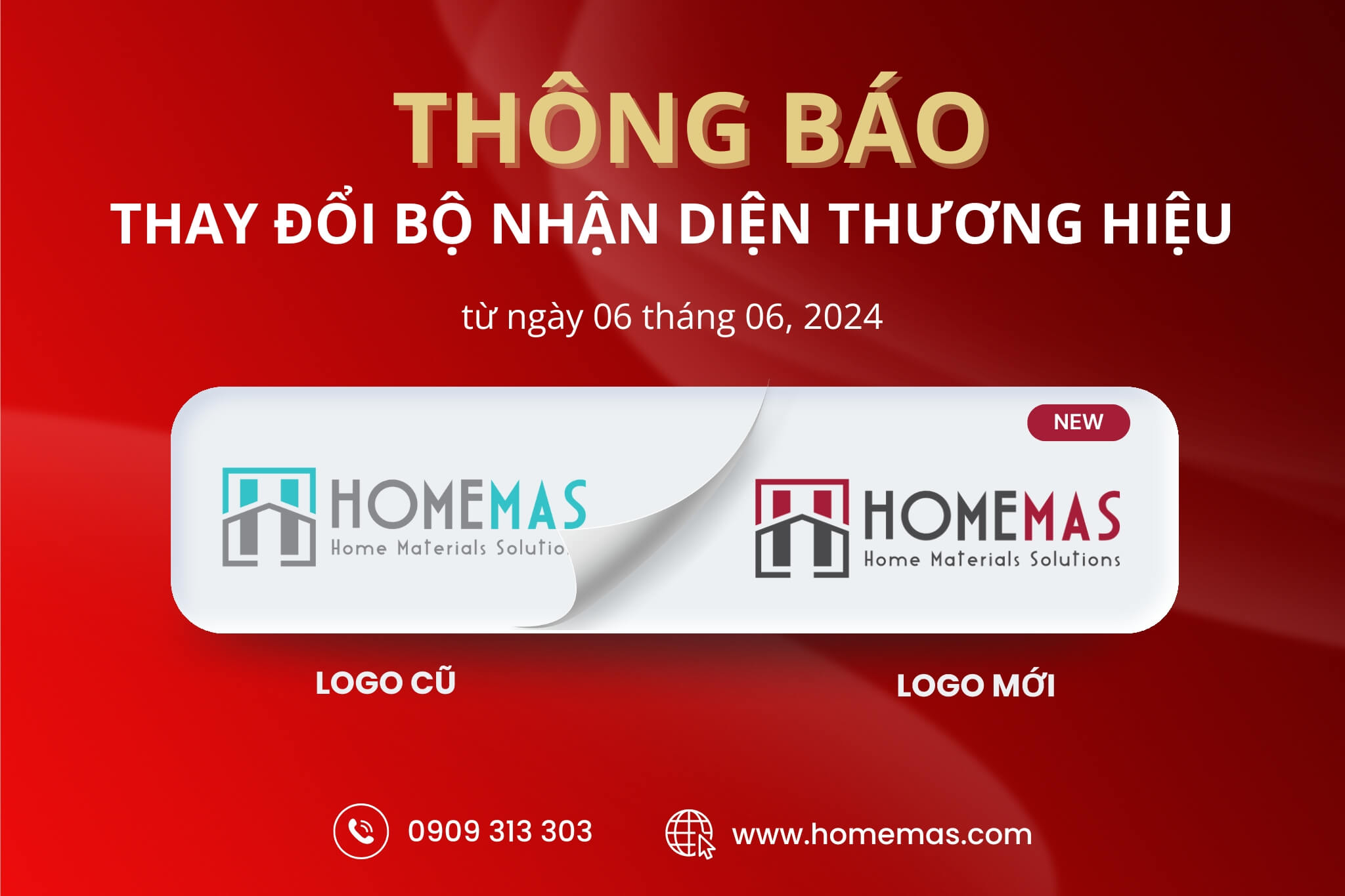 HOMEMAS THÔNG BÁO THAY ĐỔI BỘ NHẬN DIỆN THƯƠNG HIỆU MỚI