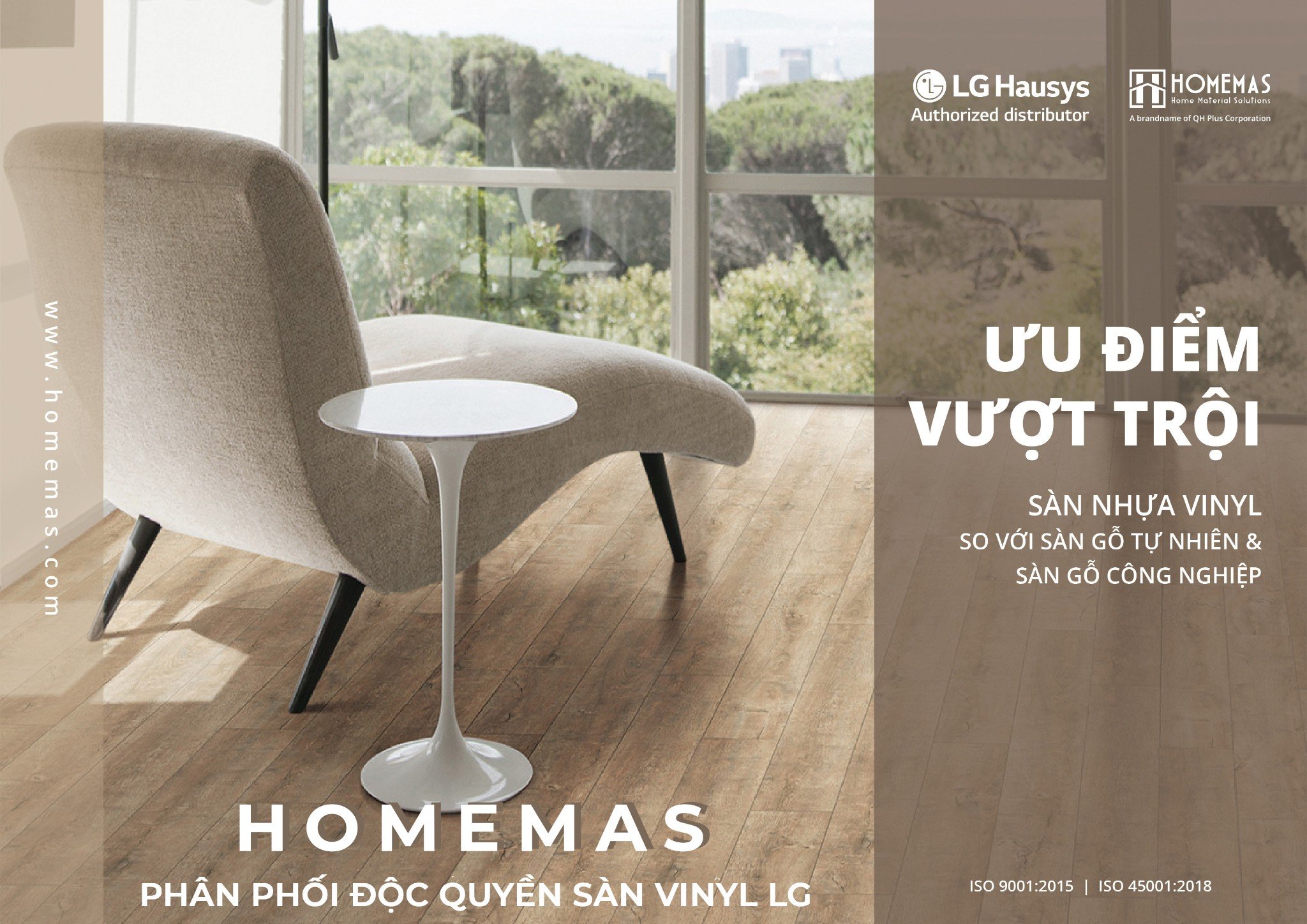 Homemas phân phối độc quyền các sản phẩm sàn vinyl LG độc quyền tại Việt Nam