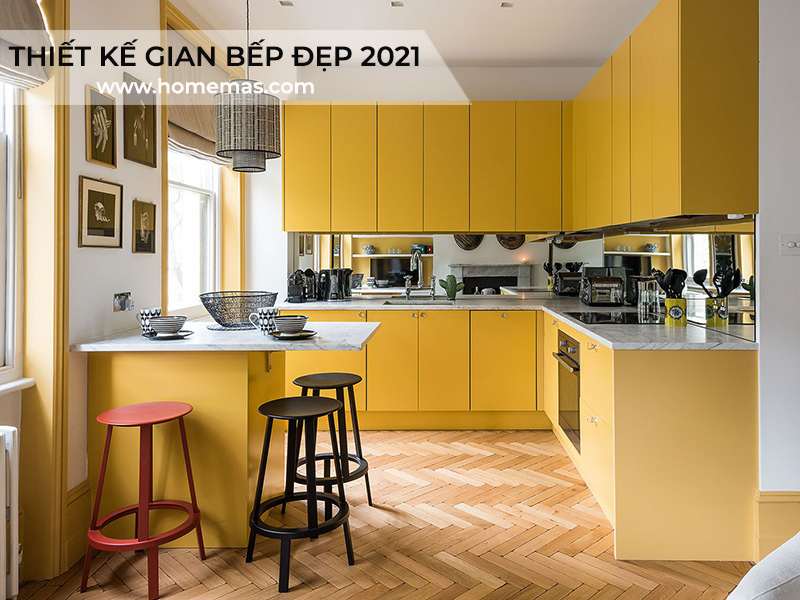 Xu huong thiet ke gian bep dep nam 2021