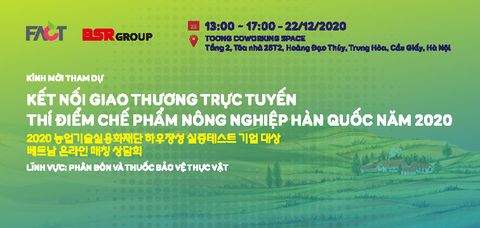 [DỰ ÁN FACT] KẾT NỐI GIAO THƯƠNG THÍ ĐIỂM CHẾ PHẨM NÔNG NGHIỆP HÀN QUỐC 2020