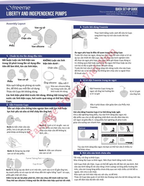 HƯỚNG DẪN SỬ DỤNG NHANH MÁY HÚT SỮA DI DỘNG FREEMIE LIBERTY VÀ FREEMIE INDEPENDENCE