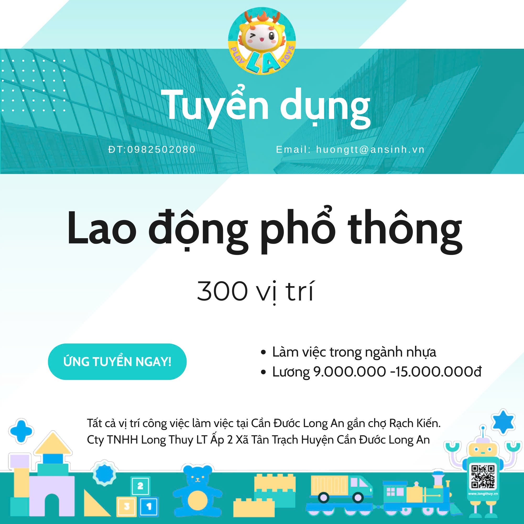 LAO ĐỘNG PHỔ THÔNG – 300 VỊ TRÍ