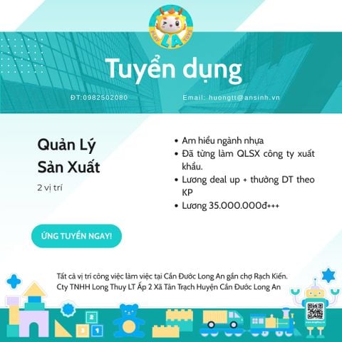 QUẢN LÝ SẢN XUẤT (2 VỊ TRÍ)