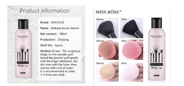 miss rose professional makeup brush cleaner 180 ml