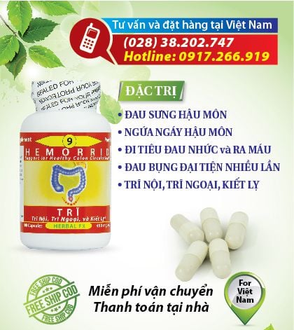 HEMORRID - Dược Thảo Toàn Chân chai số 9 Đặc Trị Bệnh Trĩ