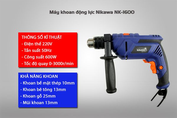 máy khoan động lực nikawa i600