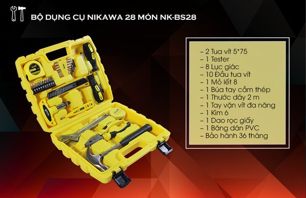 Bộ dụng cụ 28 món nikawa nk bs928