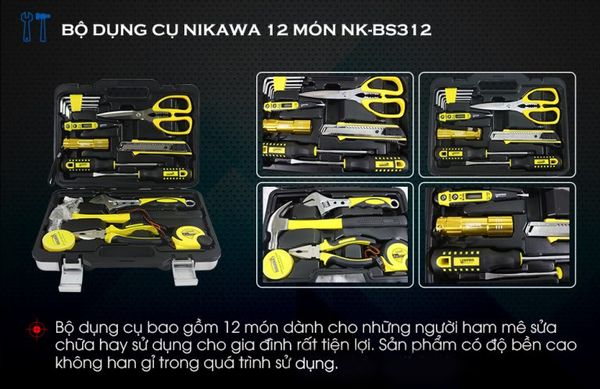 Bộ dụng cụ 12 món Nikawa nk bs312