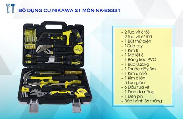 Bộ dụng cụ 21 món Nikawa nk bs321